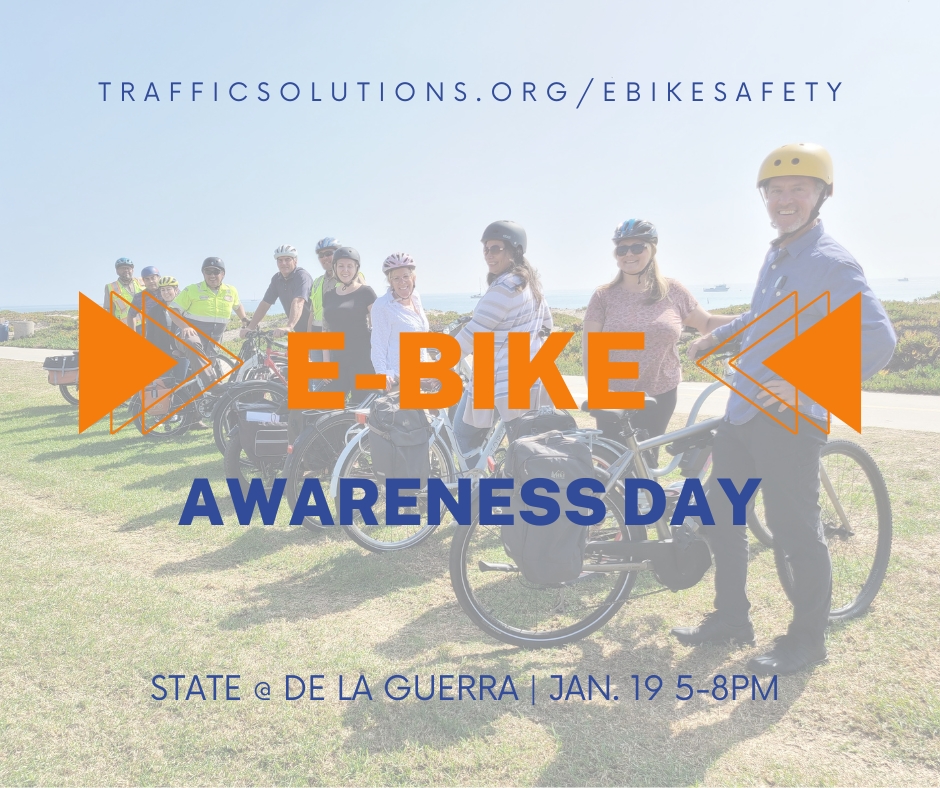 SBCAG (@sbcag_info) on Twitter photo Join us >> E-Bike Awareness Day, Jan. 19 w/<a href="/SBCity/">City of Santa Barbara</a> @CityofGoleta @CountyofSB @Cal_Coast_SB <a href="/Costco/">Costco</a> @CyclewithoutAge <a href="/SBDowntown/">Downtown Santa Barbara</a> <a href="/HazardsCycleSB/">Hazard's Cyclesport</a> @IVBBoutique <a href="/REISantaBarbara/">REISantaBarbara</a> <a href="/SB_BIKE/">MOVE Santa Barbara County</a> <a href="/SantaBarbaraMTD/">Santa Barbara MTD</a> <a href="/TrekBikes/">Trek Bicycle</a> @TheRideStartsHere <a href="/BikeMapsTeam/">BikeMaps.org</a>
trafficsolutions.org/ebikesafety Join us >> E-Bike Awareness Day, Jan. 19 w/<a href="/SBCity/">City of Santa Barbara</a> @CityofGoleta @CountyofSB @Cal_Coast_SB <a href="/Costco/">Costco</a> @CyclewithoutAge <a href="/SBDowntown/">Downtown Santa Barbara</a> <a href="/HazardsCycleSB/">Hazard's Cyclesport</a> @IVBBoutique <a href="/REISantaBarbara/">REISantaBarbara</a> <a href="/SB_BIKE/">MOVE Santa Barbara County</a> <a href="/SantaBarbaraMTD/">Santa Barbara MTD</a> <a href="/TrekBikes/">Trek Bicycle</a> @TheRideStartsHere <a href="/BikeMapsTeam/">BikeMaps.org</a>
trafficsolutions.org/ebikesafety