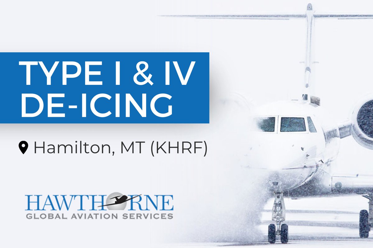 Did you know? Our Hamilton, MT location is now offering type I &amp; IV de-icing services. Plan your visit today at hawthorne.aero/hamilton