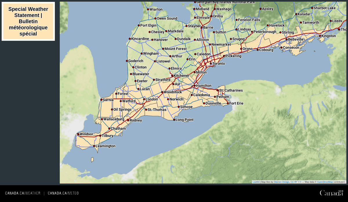 ECCC Weather Ontario on Twitter "Special Weather Statements for rainfall have been issued ahead