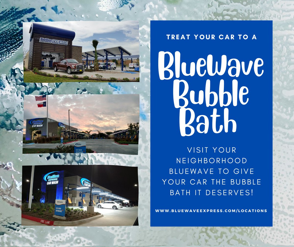 Treat your car to a BlueWave Bubble Bath! A wash that feels good for you and your car 😀

#bluewaveexpress🚙💦  #carwash #unlimitedwashes #bluewavebubblebath #neighborhoodcarwash #homeoftheendlesswave🌊