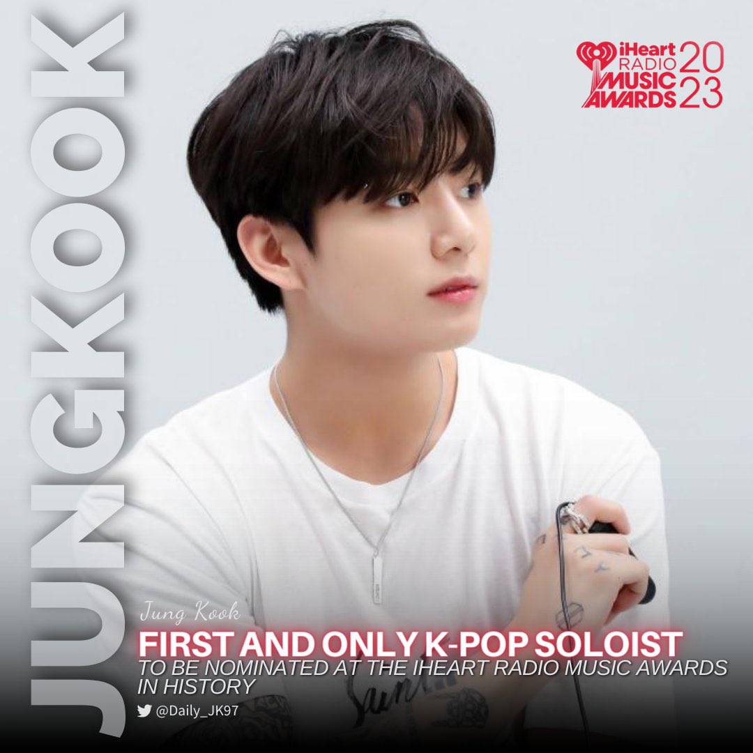 JUNGKOOK becomes the FIRST and ONLY K-Pop Soloist to be nominated in the history of #iHeartRadioMusicAwards with Left and Right! ✨🥇🇰🇷

#LeftandRight #BestMusicVideo #iHeartAwards