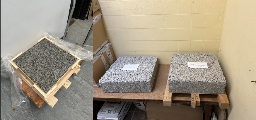 CIRCLE25232564's tweet photo. Can you tell what's different about these #concrete blocks?

They're made from discarded #seashells! 

Our tester #Whelk, #Cockle &amp; #Scallop formulations resulted in a pour-in-place draining concrete, pervious yet balanced with compressive strength! 

A #sustainable alternative👇 https://t.co/BXWUDsr93w