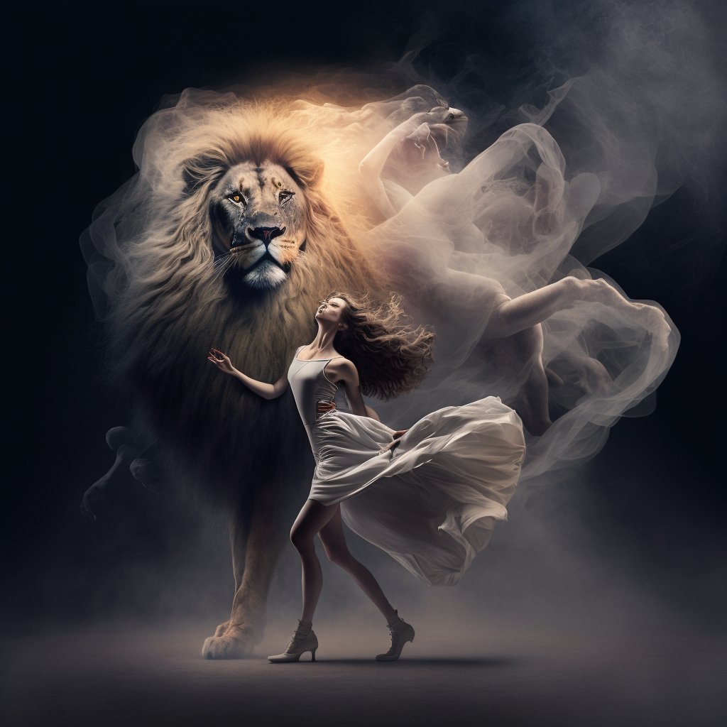 LinusEkenstam's tweet photo. Ballerina dancing with a Lion https://t.co/maw2PAXds7
