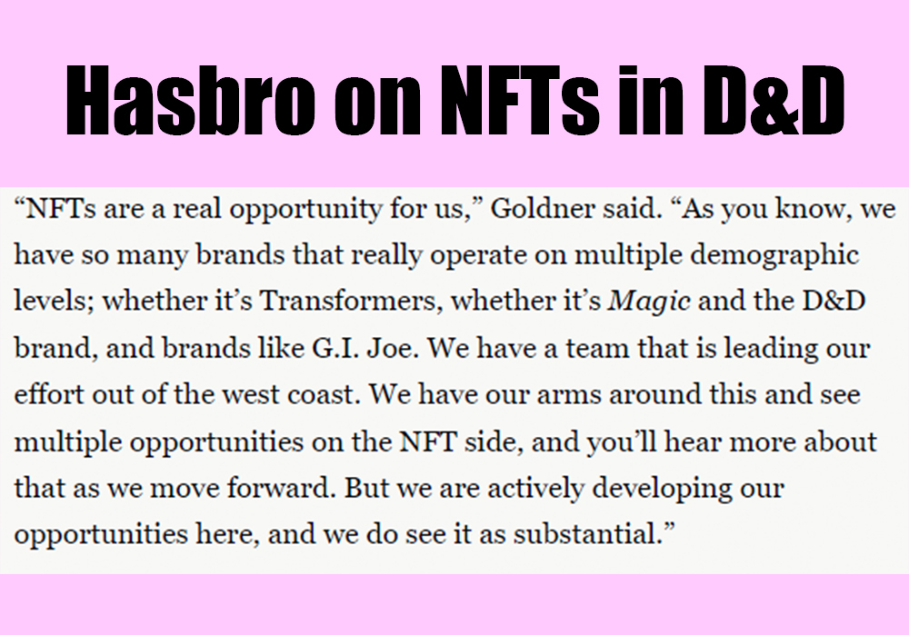 quote from Hasbro on NFTs