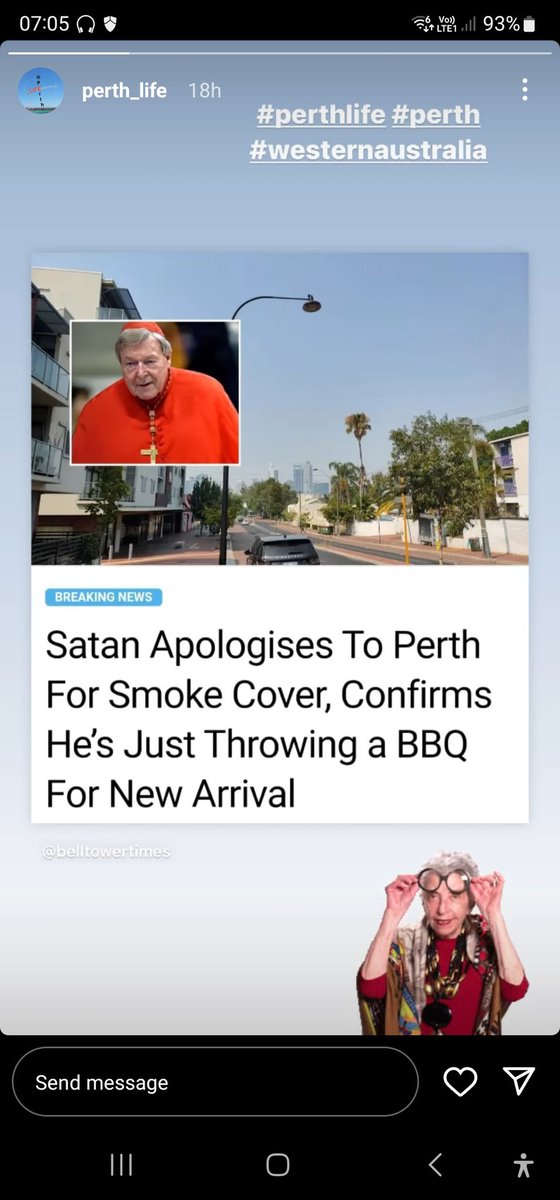 lainieaquietoz's tweet image. Gotta love the sense of humour of #perthlife on Instagram this morning.  We had a heavy smoke haze most of yesterday over Perth and here is the reason why