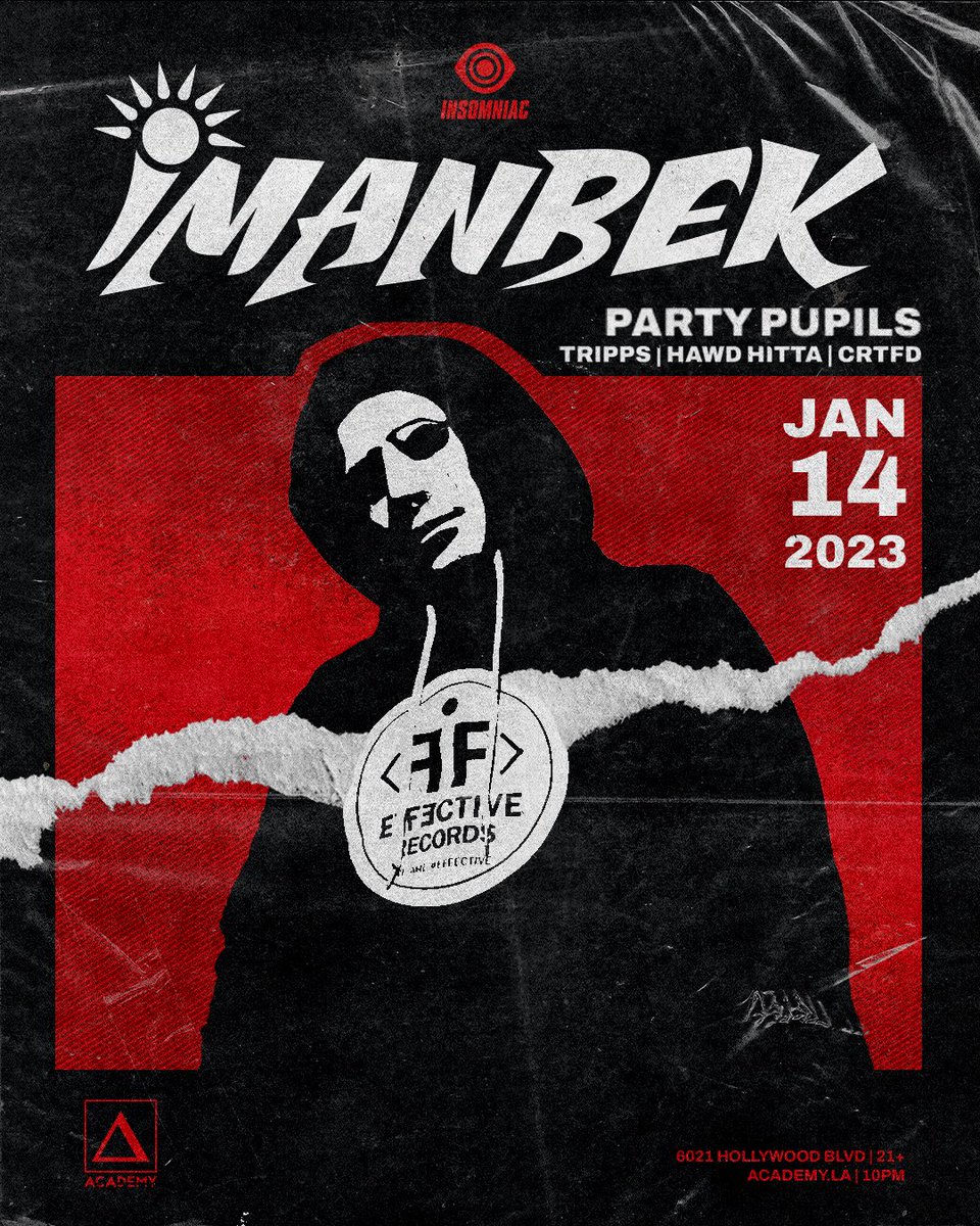 2023 already starting off with a bang! 💥

Come celebrate my new release with me at <a href="/academy__la/">Academy LA</a> where I will be performing with <a href="/realimanbek/">Imanbek Music</a> <a href="/HawdHitta/">HAWD HITTA</a> TRIPPS on Jan. 14th! 🥳

🎫Tickets are going fast! Grab yours NOW🔗 tixr.com/pr/CRTFD/54963

DM for bottle service 🍾