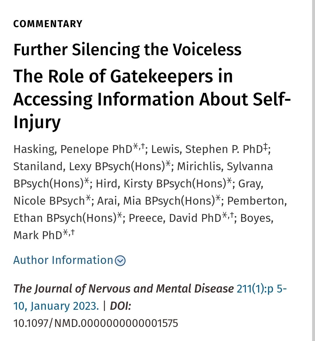 Check out @NSSI_RG's new commentary. It was great collaborating on this with Phd candidates, our supervisors, and our honours students at the time. 🥳 @PennyHasking @SPLewisPhD @LexyStaniland @kirstyhird @me_boyo @drdavidpreece