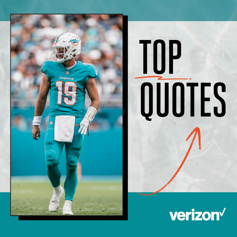 MiamiDolphins's tweet photo. "For me, it comes down to just executing and doing our job each and every play and not getting ahead of ourselves, not trying to press." - QB Skylar Thompson

Check out today's #TopQuotes ⤵️