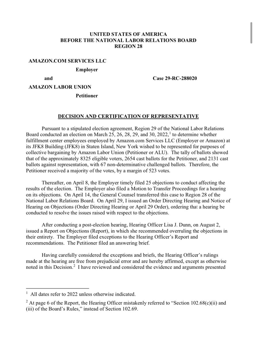 Christian Smalls (@shut_downamazon) on Twitter photo BREAKING NEWS 🗣‼️‼️‼️ WE OFFICIALLY HAVE BEEN CERTIFIED by Region 28 NLRB. Congratulations <a href="/amazonlabor/">Amazon Labor Union IBT</a> 🎉🎉🎉🎉🎉We beat <a href="/amazon/">Amazon</a> fair and square now is time to sign a CONTRACT! Come to the table <a href="/ajassy/">Andy Jassy</a> #ALUcertified ✊🏽 BREAKING NEWS 🗣‼️‼️‼️ WE OFFICIALLY HAVE BEEN CERTIFIED by Region 28 NLRB. Congratulations <a href="/amazonlabor/">Amazon Labor Union IBT</a> 🎉🎉🎉🎉🎉We beat <a href="/amazon/">Amazon</a> fair and square now is time to sign a CONTRACT! Come to the table <a href="/ajassy/">Andy Jassy</a> #ALUcertified ✊🏽