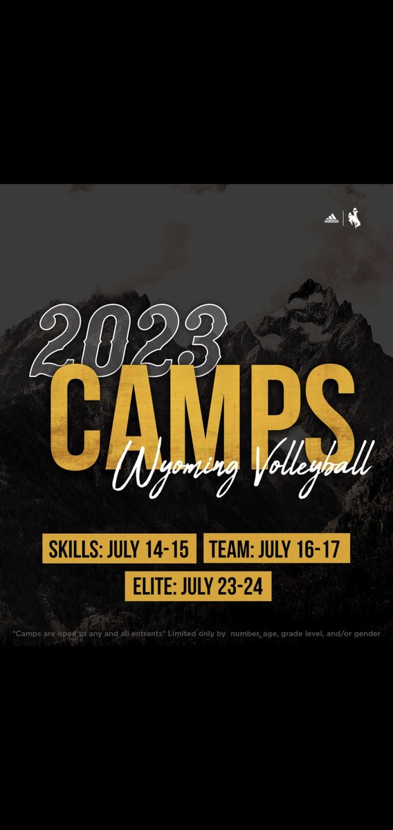 WYO_Volleyball's tweet photo. WE LOVE CAMP! 🤠

Camp dates are officially set for 2023! Come to Laradise and meet the team, experience Wyoming, and get some top notch volleyball training! Registration opens Feb 1st. We can't wait to see you there! 

Go to https://t.co/Q9QgwLiv3k for details

Go Pokes🤠🏐 https://t.co/J4QYHpsQhm