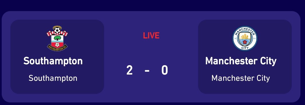 ashwin_khullar7's tweet photo. @mcfc_lads Getting a defeat from saints who's at 20 in the league rn and not recording a single shot on target 😭😭😭 https://t.co/pzi9PDkrwJ