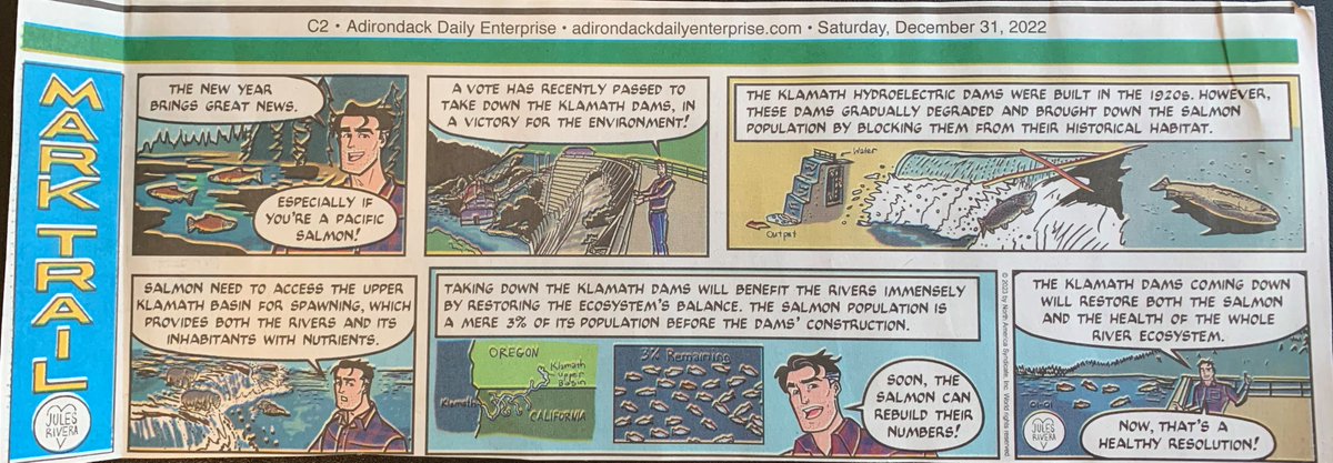 ridgestoriffles's tweet photo. The Klamath made the @AdirondackDaily!
#KlamathRiver #DownwiththeDams #KlamathDamRemoval #DecolonizetheKlamath #SalmonRestoration #RiverRestoration #HealthyEcosystem #Healthyresolution https://t.co/FwPxrCMZ3M