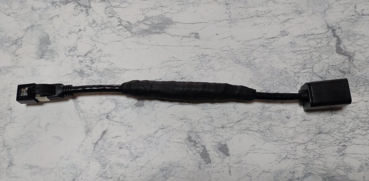 LANカタパルト中継ケーブル 25cm （オーディオ用）が完成 3段式