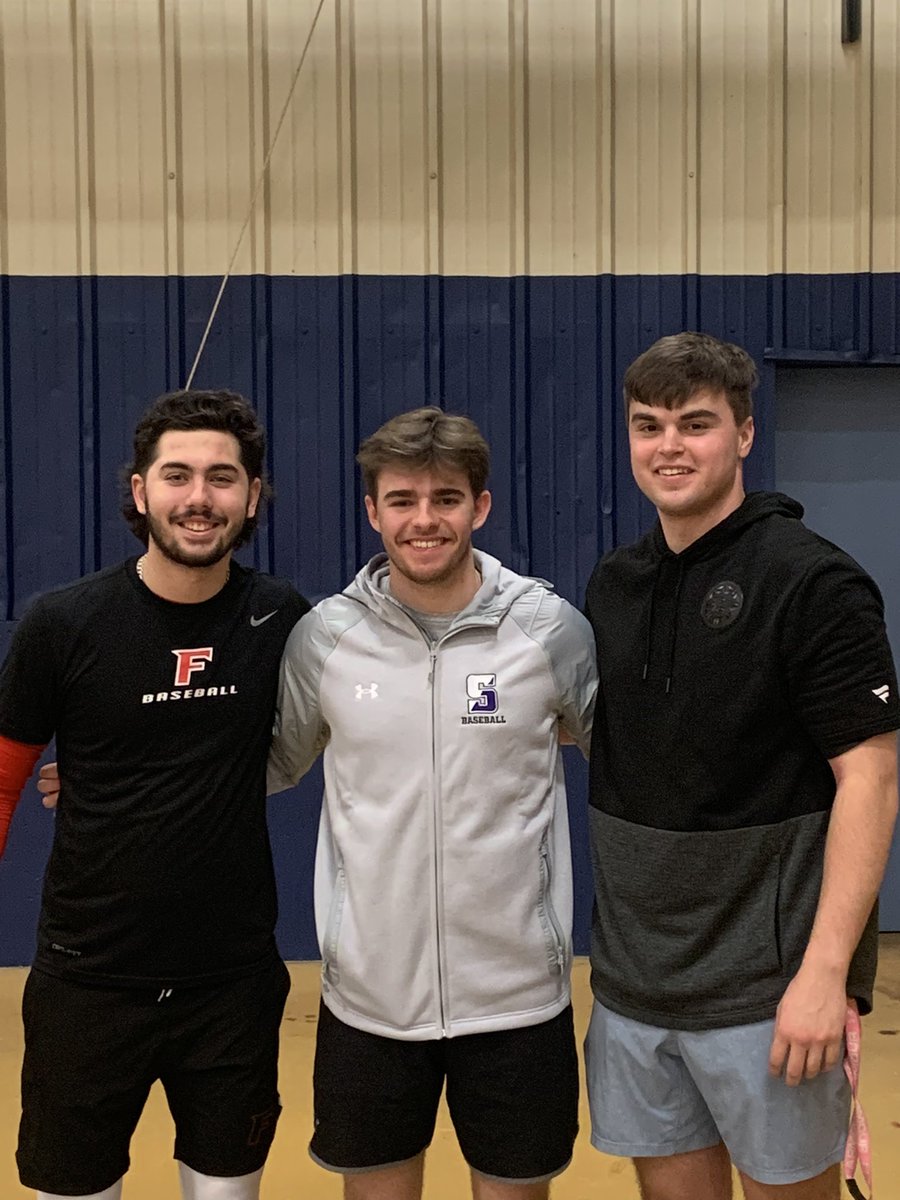 Great to see some alums back on campus today putting in work with our current players! #alwayssaints #saintsfamily <a href="/SturinoNick/">nick sturino</a> <a href="/JakeElston10/">Jake Elston</a> <a href="/cjohnson7802/">Cj</a> <a href="/Stags_Base/">Fairfield Baseball</a> <a href="/UofS_Baseball/">Scranton Baseball</a> <a href="/ClarkAthletics/">Clark Cougars</a>