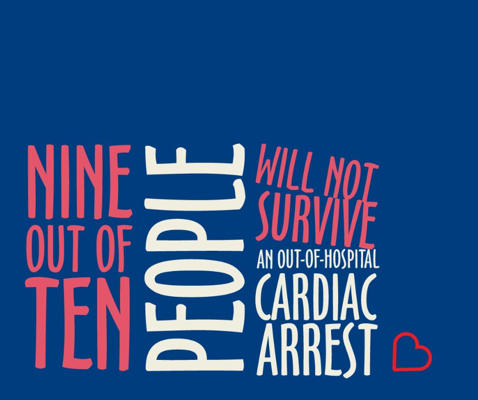 RestartHeartDay's tweet image. In Australia and New Zealand 9 in 10 people won't survive an out-of-hospital cardiac arrest. What are you doing to help change this?

Learn the three simple steps of CALL PUSH SHOCK. to help save a life ❤️
Go to restartaheart.net to learn more

#CallPushShock #RestartAHeart