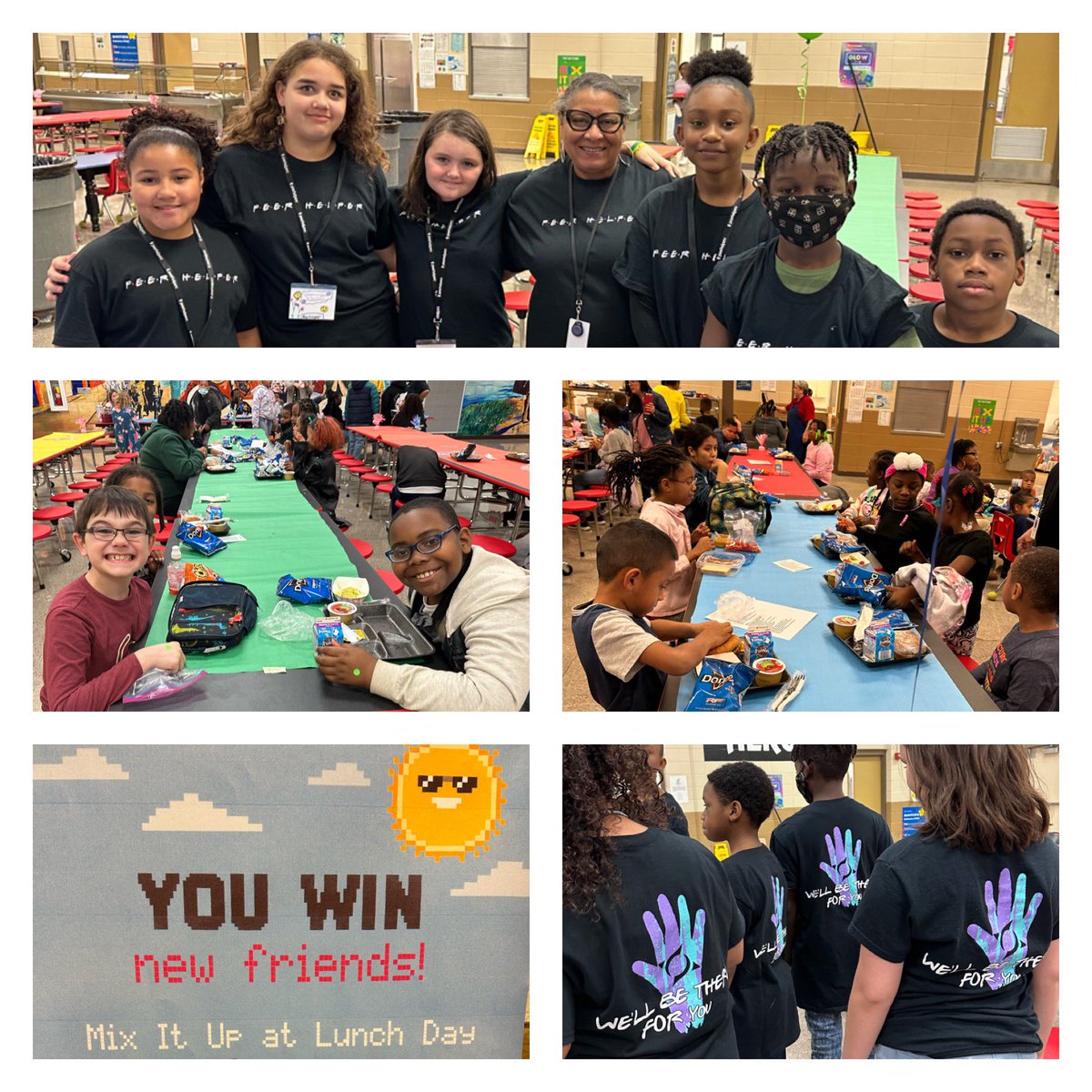 Mixing it up at lunch to make new friends!  Thank you Dr. Gurley and peer helpers! #FootprintsOnTheMoon” <a href="/mlwatkins321/">Michelle Watkins</a>
