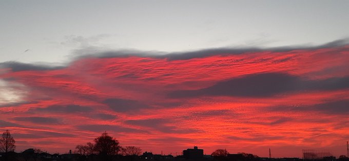 朝焼けすごい。 