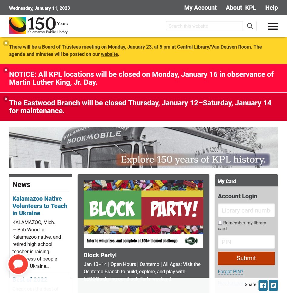 jeffmesser's tweet image. Thanks to my criticisms of the #KzooLibrary Marketing and Communications dept. in recent months, the public is receiving 13 days notice on the library's homepage and social media accounts of the next regular meeting of the district Board of Trustees  (posted at 10:11 a.m. Tue.).