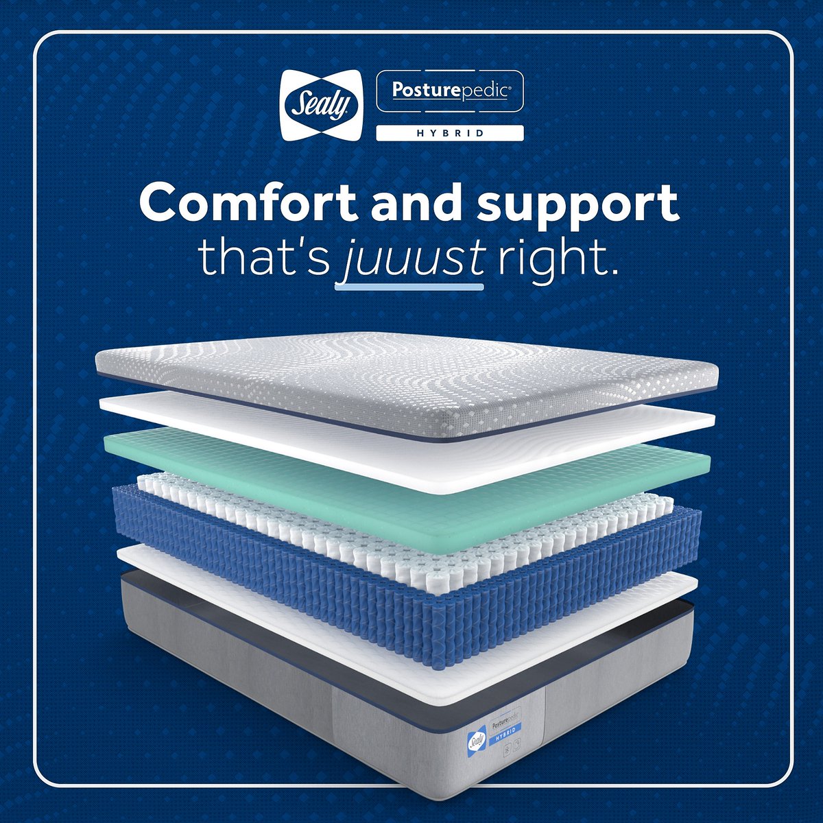 RoomsforLess's tweet photo. Mattress shopping got you feeling like Goldilocks? The Sealy Posturepedic® Hybrid has your back with a combination of springs AND memory foam for a feel that’s “just right.” Get best-of-both-worlds comfort and support today with a Sealy®. https://t.co/fKAqC666zK