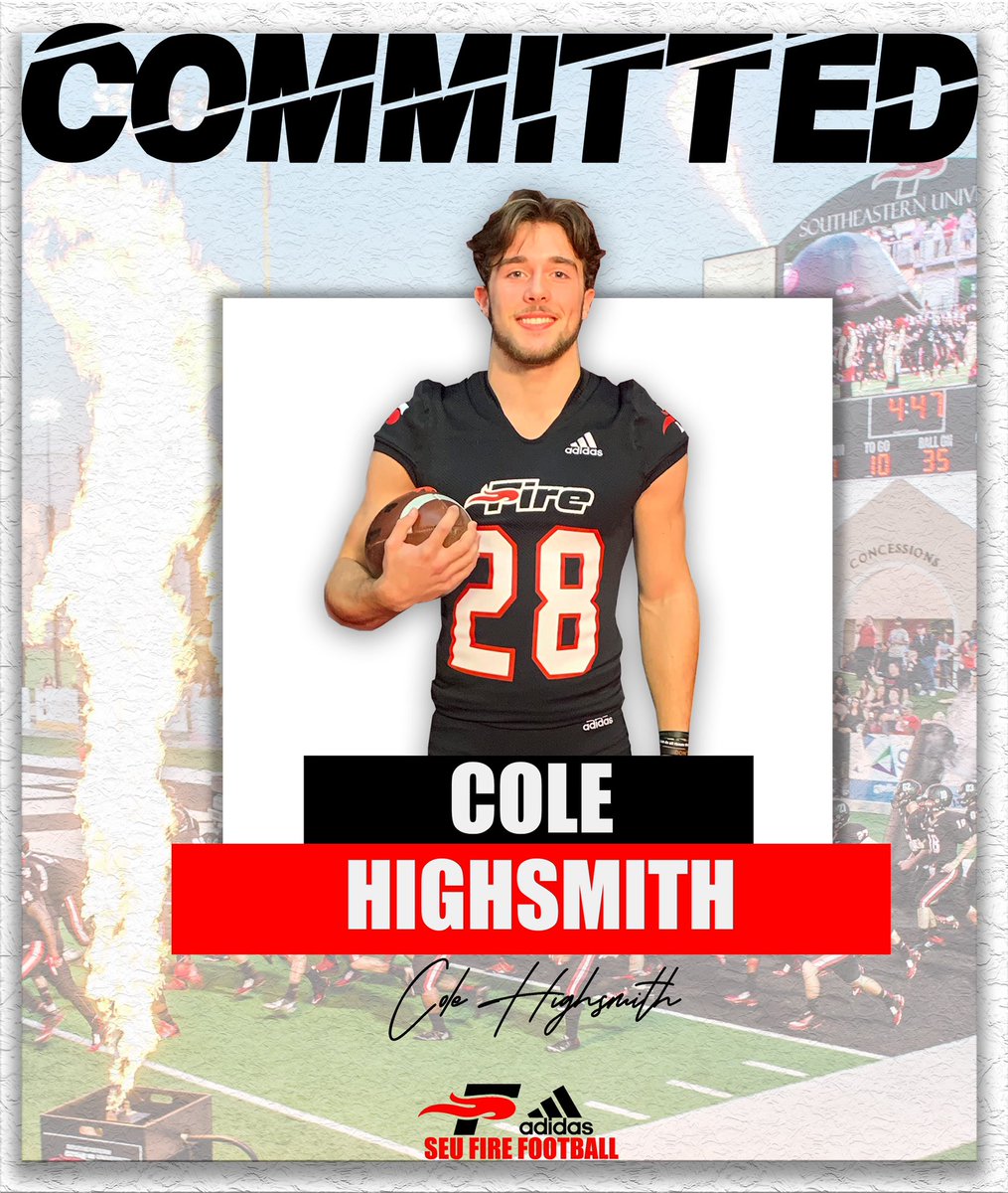 Cole Highsmith (@cole_highsmith) on Twitter photo Committed!
All Faith No Fear🖤🏴☠️
<a href="/CoachJones05/">Kyle Jones</a> <a href="/CoachHenry15/">Coach Henry</a> <a href="/Coach_Waugh/">Adam Waugh</a> <a href="/SEUFireFootball/">Southeastern Football</a> Committed!
All Faith No Fear🖤🏴☠️
<a href="/CoachJones05/">Kyle Jones</a> <a href="/CoachHenry15/">Coach Henry</a> <a href="/Coach_Waugh/">Adam Waugh</a> <a href="/SEUFireFootball/">Southeastern Football</a>
