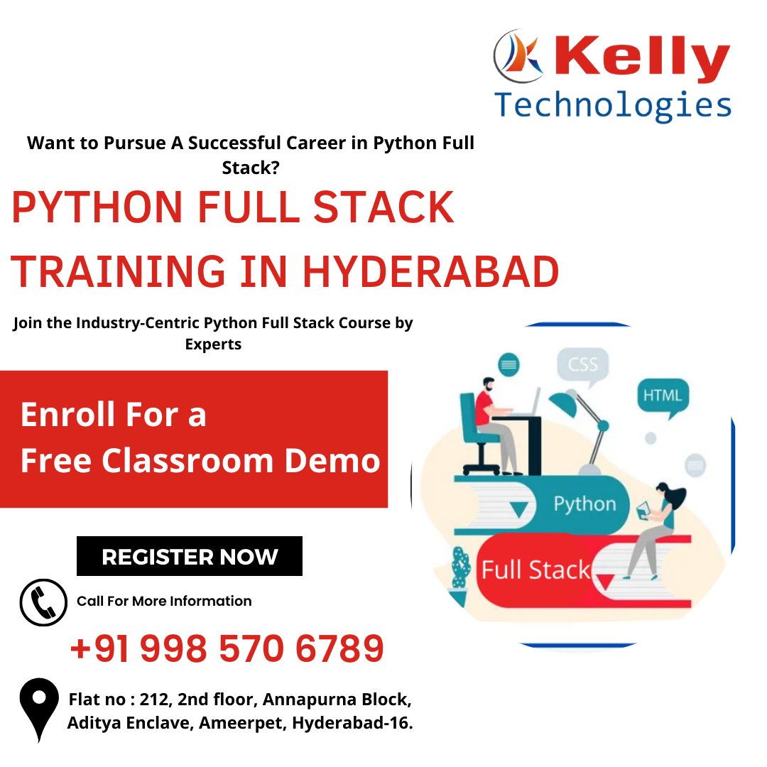 KellyTechno_adm's tweet image. Python Full stack Developer Be a Part of the Buzz worthy Career Start Learning Now
Register For Python Full stack Developer Free Classroom Demo
For Free Registration:
forms.gle/xEL3spJkF8LbkE…
For More:
kellytechno.com/Hyderabad/Cour…
#PythonFullstackTraining #PythonFullstackCourse #Hyd