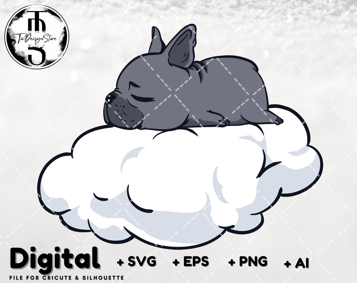 ToiDesignStore's tweet photo. #etsy shop: French bulldog sleeping on a cloud SVG, SVG files for Cricut french bulldog 1 color, French bulldog SVG, bulldog SVGhttps://etsy.me/3itm7kS #kidscrafts #animal #frenchbulldogsvg #sleepingdogsvg #clouddogsvg #petsvgfile #cuteanimalsvg #dogdesignsvg #frenchie https://t.co/zwpMAxZltg