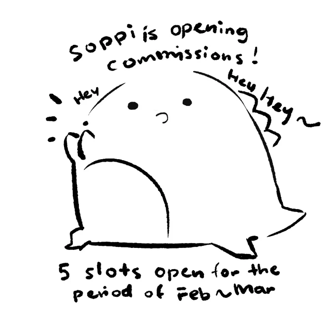 soppi's doggo has a lumpy that needs to be removed, and so I'm opening up commissions to cover the vet bill!!

will be opening 5 slots for the period of Feb to Mar!

[link to form below] 