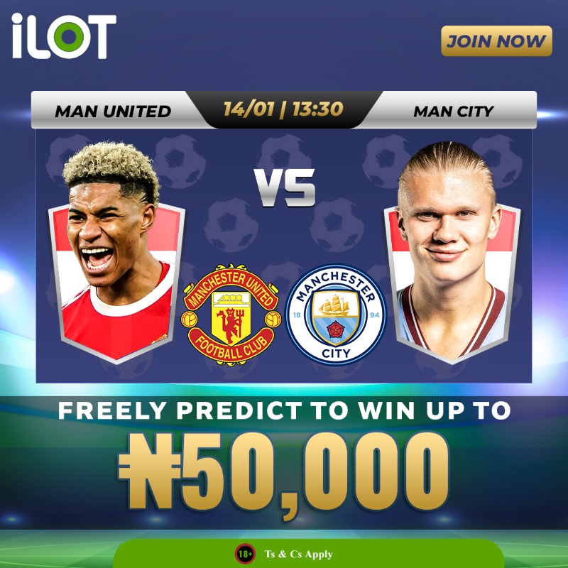 iLotNG_Official's tweet photo. ⚽⚽Freely Predict and win up to N50,000🔥🔥🔥
MANCHESTER UNITED 🆚 MANCHESTER CITY
Click on this link below to join now
👇🏼👇🏼👇🏼
https://t.co/fv03VBSYrs

#manchesterunited #manchestercity #premeirship #premierleague