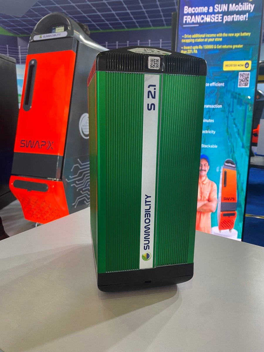 TPRIndia's tweet photo. Time, tide &amp; technology wait for no one. Electric #mobility is here to stay. The launch of the @SUN_mobility #SwapX battery swapping station &amp; S2.1 batteries at the @AEMotorShow highlights this to perfection. 

We're thrilled to be a part of the SUN Mobility journey! https://t.co/haGjG7aHEn