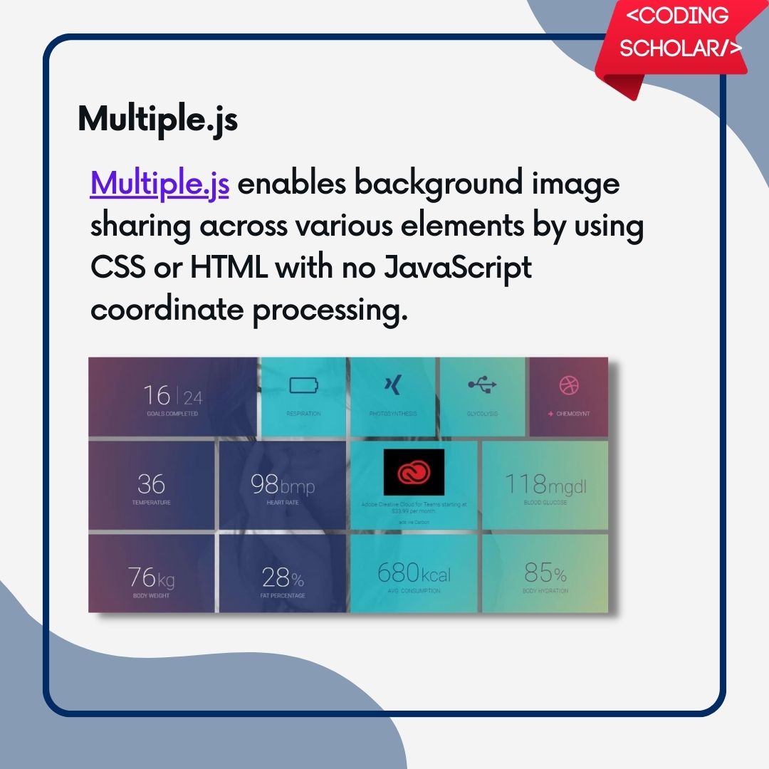 coding_scholar's tweet photo. Useful JavaScript Libraries 🔥
Follow @coding_scholar  for such more content 😊
#coding #programming #codingscholar #100daysofcode #javascript #html #css #js #Webdesign  #frontenddeveloper #backenddeveloper #codingchallenge #fullstackdeveloper #webdeveloper https://t.co/RWNnKeEoKp