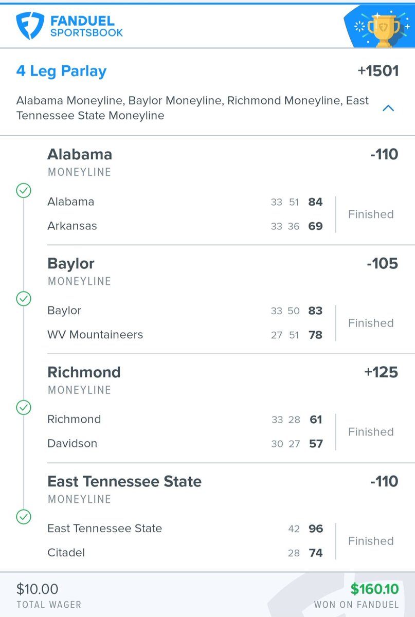 32jimmer32's tweet photo. Hit a nice little bet earlier then randomly woke up and live bet a few more games. Now I can enjoy another nap before work 💰💰💰 https://t.co/mKyerWWWC6