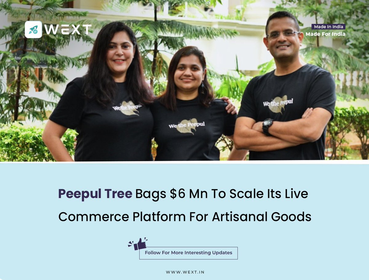 Live commerce platform Peepul Tree has raised $6 Mn as part of a seed funding round from Elevar Equity. The startup will use the funding to onboard more content creators and artisans onto the platform. #PeepulTree #LiveCommerce #ArtisanalGoods #Startup #Funding #SeedFunding