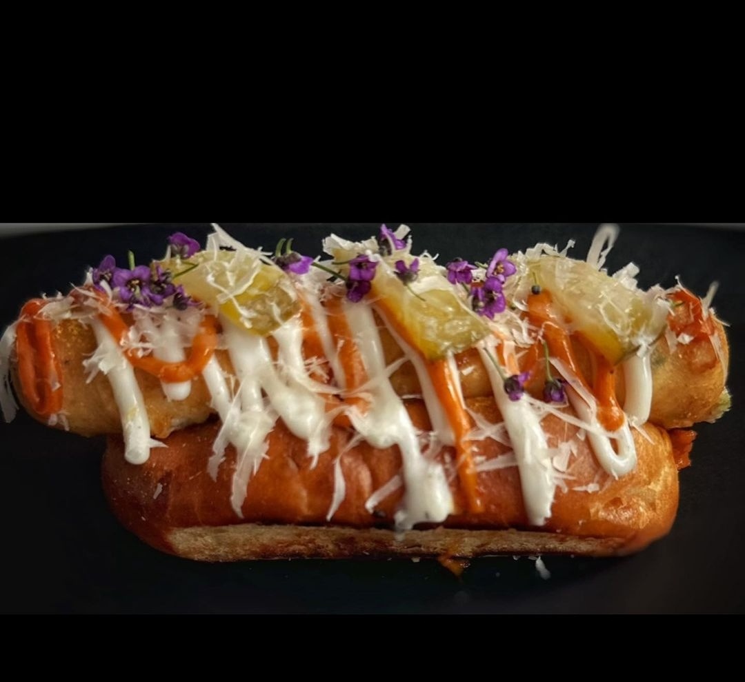 Tofu Hot Dog (still working on the name 😃)- new on the menu... coming soon! #newmenu #newdish #vegetariandish #food #foodie #tofuhotdog #hotdog #tofu #manishmehrotra #chefspecial #chefmanishmehrotra #chef #chefspecial @Indian_Accent @IndianAccentNYC @comorin_in