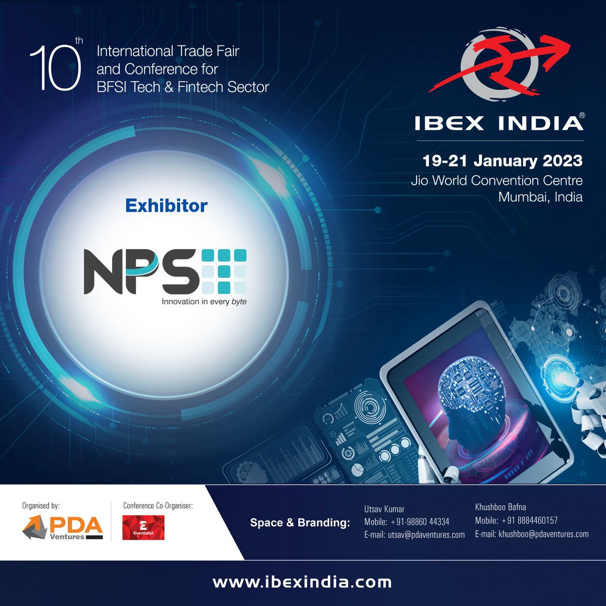 IBEX India 2023 is delighted to welcome on board NPST as an Exhibitor

#IbexIndia #banking #tradefair #conference #bankingevent #bankingtechnology #technology #events #support #india #financialservices #BFSITech #event2023 #mumbai #fintech #bfsi #bankingtrends