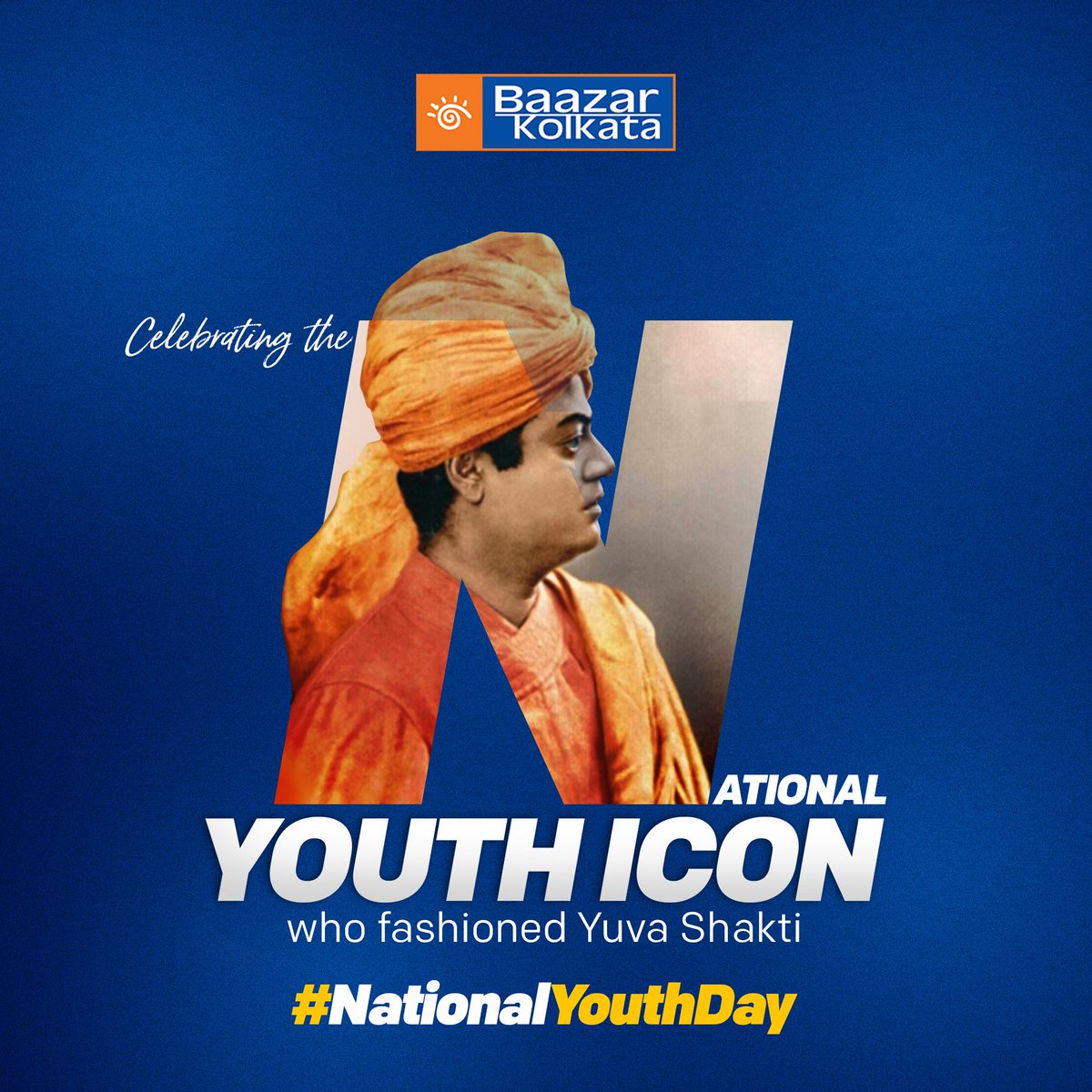 BaazarKolkata's tweet photo. On the occasion of National Youth Day, Baazar Kolkata celebrates the ideas and principles of Swami Vivekananda, who led the revolution of channeling the power of youth.
#BaazarKolkata #NationalYouthDay #youthday #youthday2022 #NationalYouthDay2022 #SwamiVivekanandaJayanti https://t.co/7c90NKmMjq