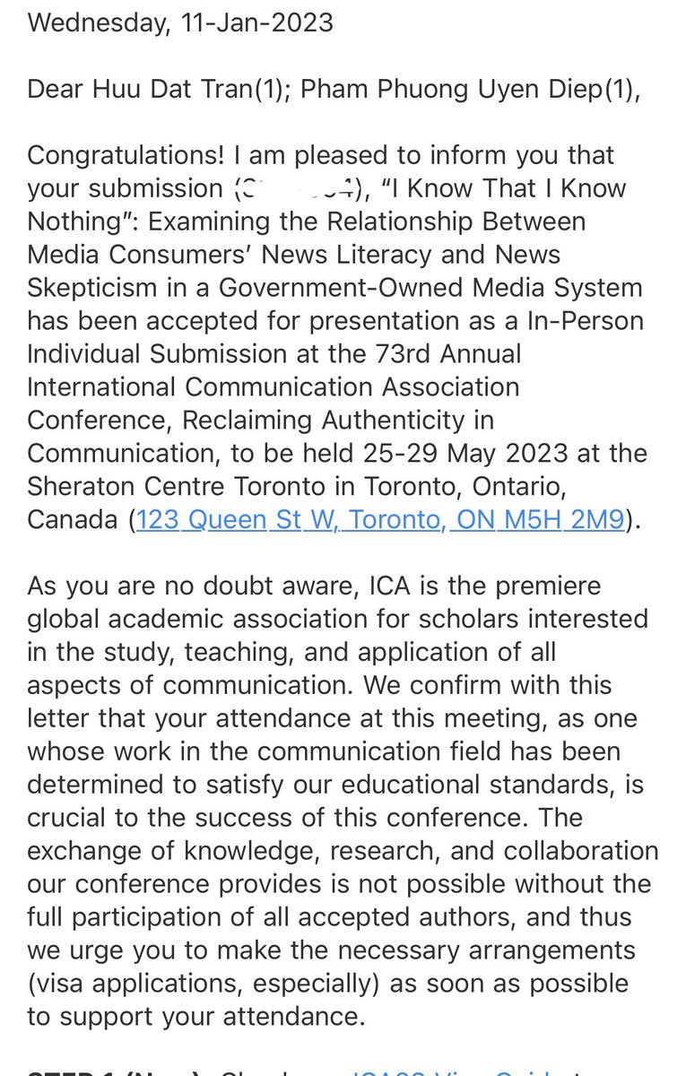 uyendpp's tweet photo. I’m glad that I had a paper accepted for #ICA23 and two papers accepted for #AEJMCMW23 but I still had three others rejected. After reading reviews, I decide to seek other chances, e.g., preconferences of ICA 😃 #thereisaway https://t.co/diM7KERWRd