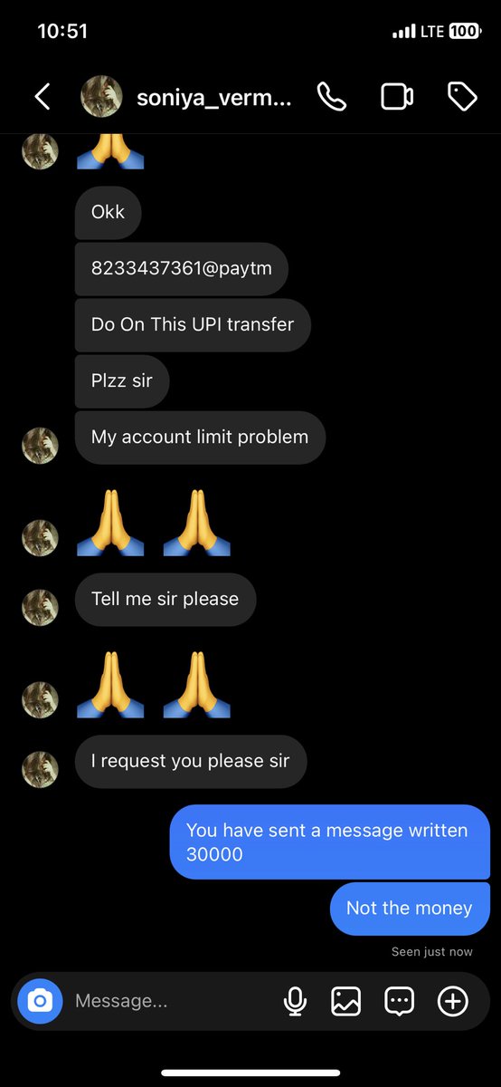 AshwaryaParnami's tweet photo. @PaytmCybercell I was tried to be scammed today. Need to report. The client said she has sent 30k by mistake and gave me paytm upi id to send back 15k whereas she just wrote 30000 paid. https://t.co/3180okjoev