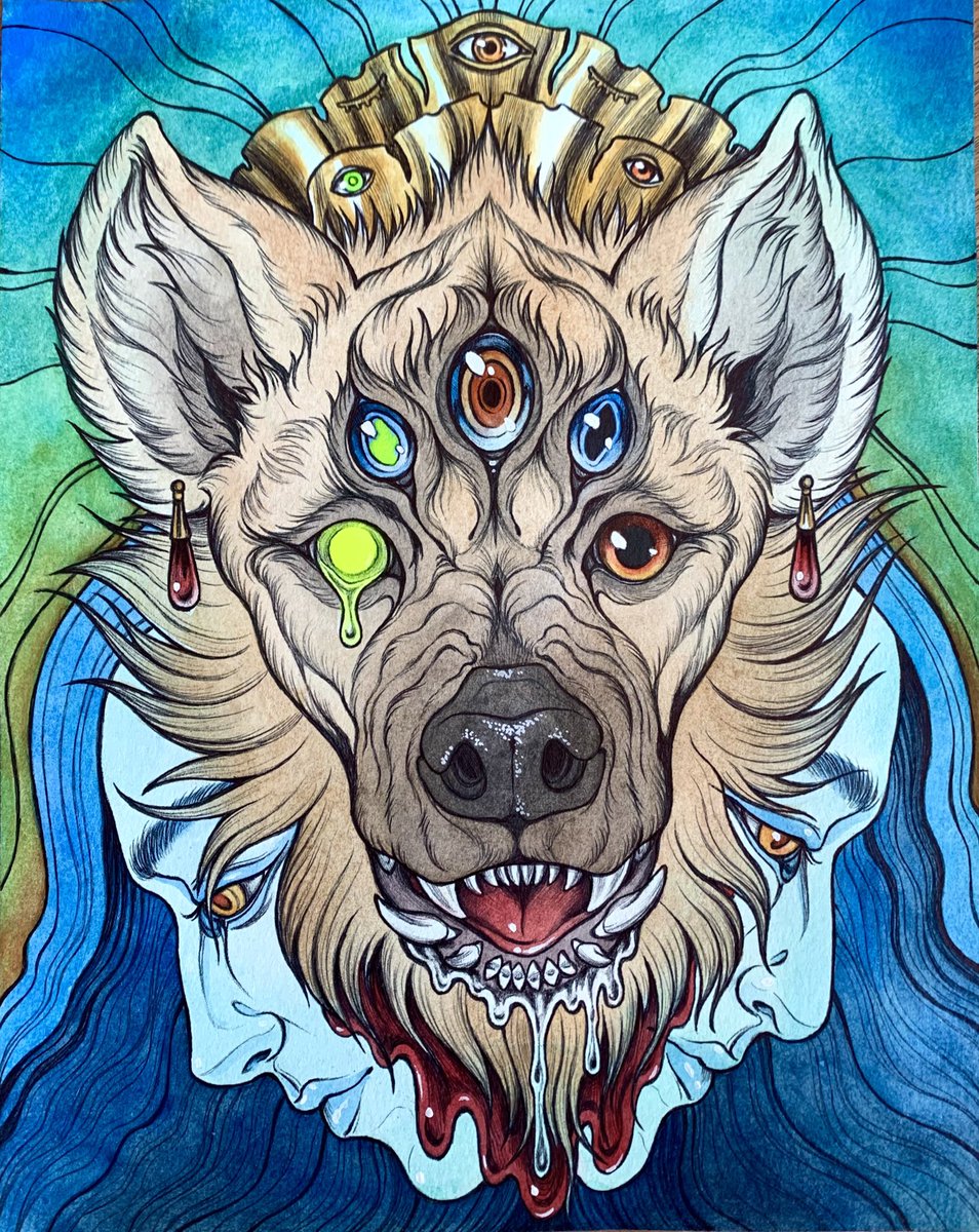 The Trickster Goddess

This hyena painting is available at @ArchEnemyArts gallery!