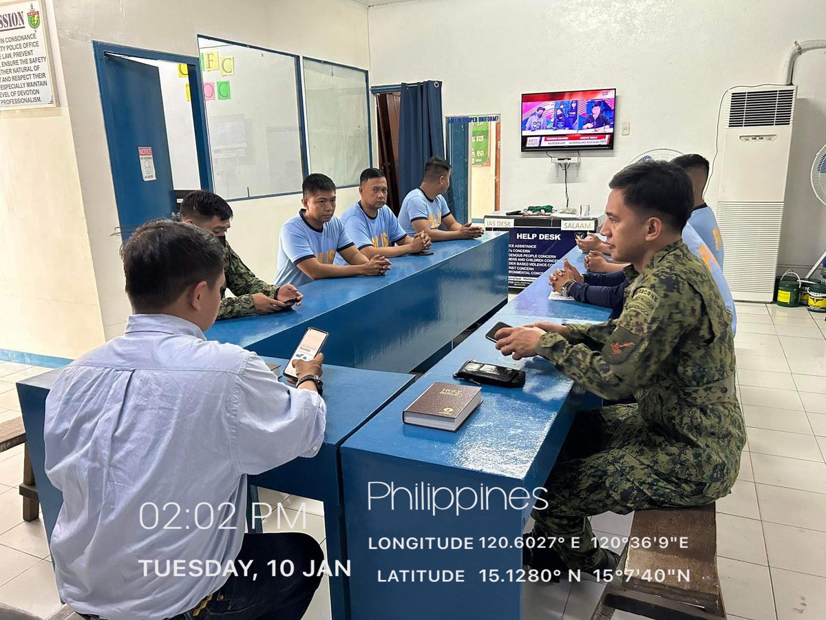 angeles_force's tweet photo. on January 10, 2023, Squad 49 of City Mobile Force Company, Angeles CPO led by PLTCOL RONNIE O ALBINO, Squad Leader conducted Squad Weekly Interactive Meeting (SWIM) with Pastor Rhedel Carbungo as our values coach. https://t.co/UF4yBHsvae