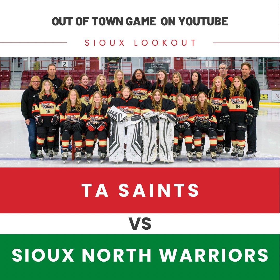 TA Saints girls are playing against Sioux North Warriors tonight at 7:30pm. Watch it live here: 
youtu.be/E-CIgebtWLU