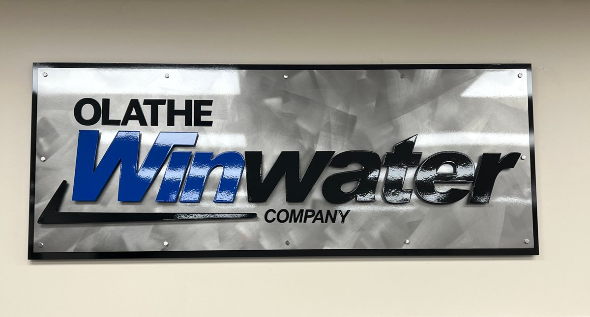 We enjoyed making this for our friends at Olathe Winwater.  #Metalart #KCMetalWorx  

6 Feet wide!
28 Inches tall!
Raised lettering!
Soft burnish touch!

#OlatheWinwater