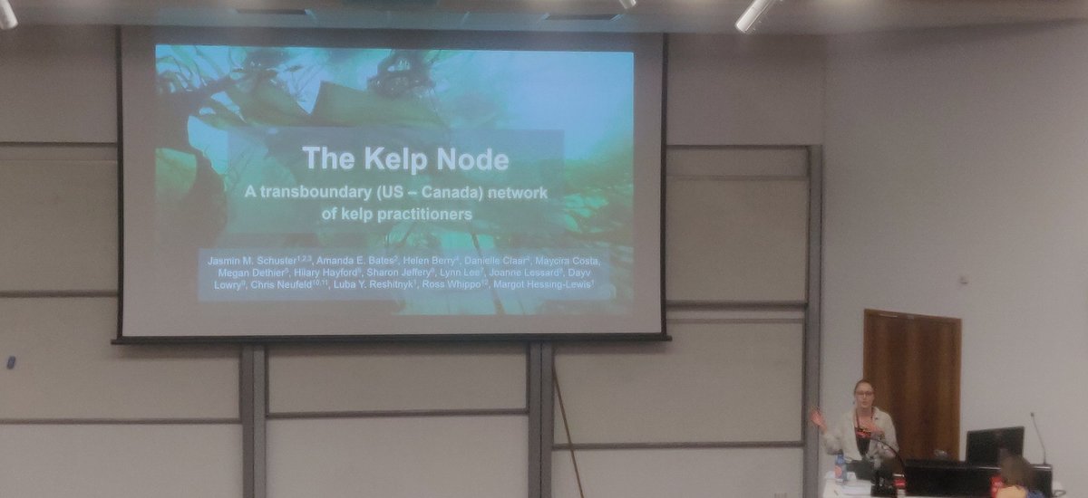 AmandaEBates's tweet image. #ITRS Amazing talk by @jasschuster on behalf of the Kelp Node, a transboundary initiative to bring together kelp practitioners in the Salish Sea @HakaiInstitute 💥