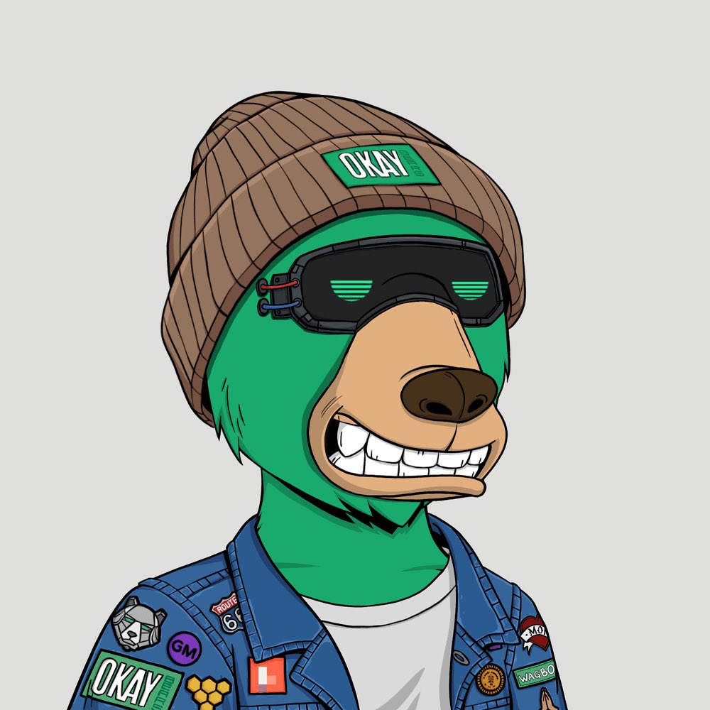JuniorIraja's tweet photo. I couldn't resist this beautiful green bear, because green bears are the ones that fascinate me the most.  Something tells me that your future will be bright, starting with this quarter…
@okaybears #OkayBears 
@okbcommunity  #okbcommunity https://t.co/Cz6Vmz9ZmD