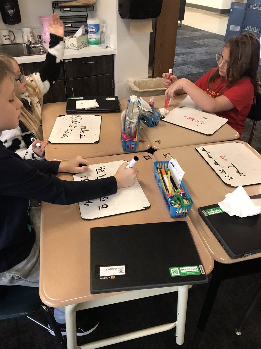 MrsAdams03's tweet photo. Today we were creators of math! We created our own number patterns on white boards. Then switched with our shoulder partners to see if they could find the rule. #warriorsconnect https://t.co/o4p2y6LYv5