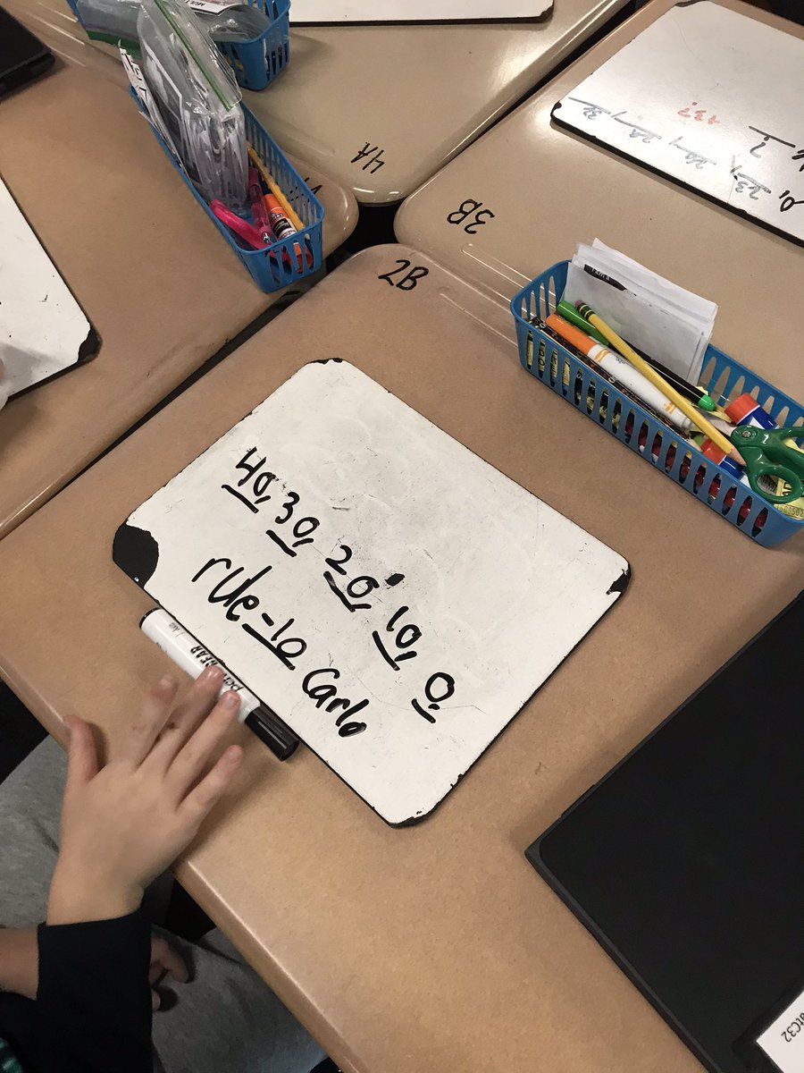 MrsAdams03's tweet photo. Today we were creators of math! We created our own number patterns on white boards. Then switched with our shoulder partners to see if they could find the rule. #warriorsconnect https://t.co/o4p2y6LYv5
