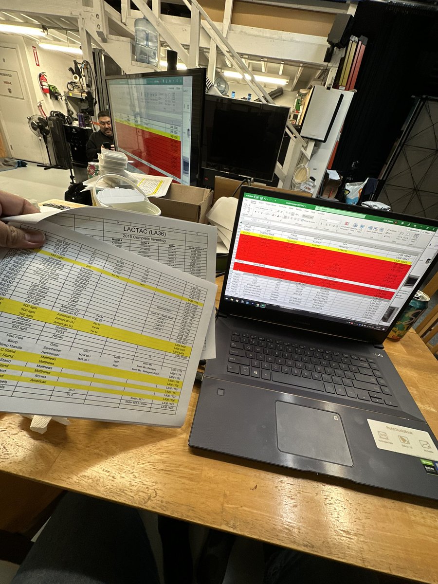 LA36TV's tweet image. Inventory Day! Updating our list with new gear and subtracting outdated gear.  Sure it doesn’t sound fun, but looking at this equipment list made us realize how far technology has come in our industry. 
•
#la36 #inventory #gettingorganized #oldandnew