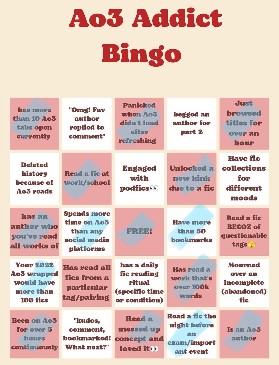 inmoonlightfics's tweet photo. Bingo! I should not be proud🤭 https://t.co/AJVLCg40UD