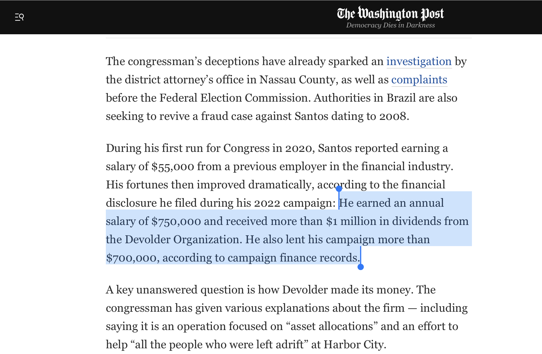 File411 on Twitter: "George Santos was paid for work at company accused of  Ponzi scheme later than previously known.. wait —W-H-A-T👇🏻 “He earned an  annual salary of $750,000 and received more than