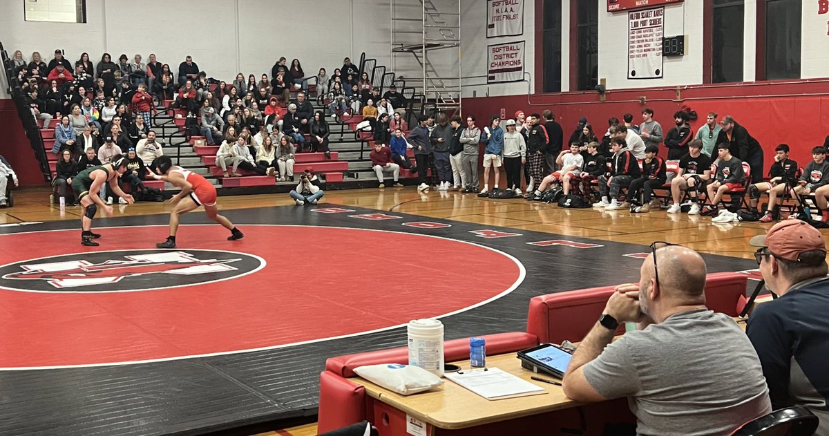 Fantastic Senior Ceremony &amp; Wrestling match vs KP; Scarlet Hawks were RAWKING on the mat to a packed gym tonight, Great Home “W”!$!🥳💪🔥❤️‍🔥🤼 @jcotlin @MilfordSchools <a href="/Chappy8611/">Bill Chaplin (He/Him/His)</a> @MHSBoosters2 <a href="/LauriePinto5/">Laurie Pinto</a> <a href="/HawkNationAT/">Ashley Desko</a>