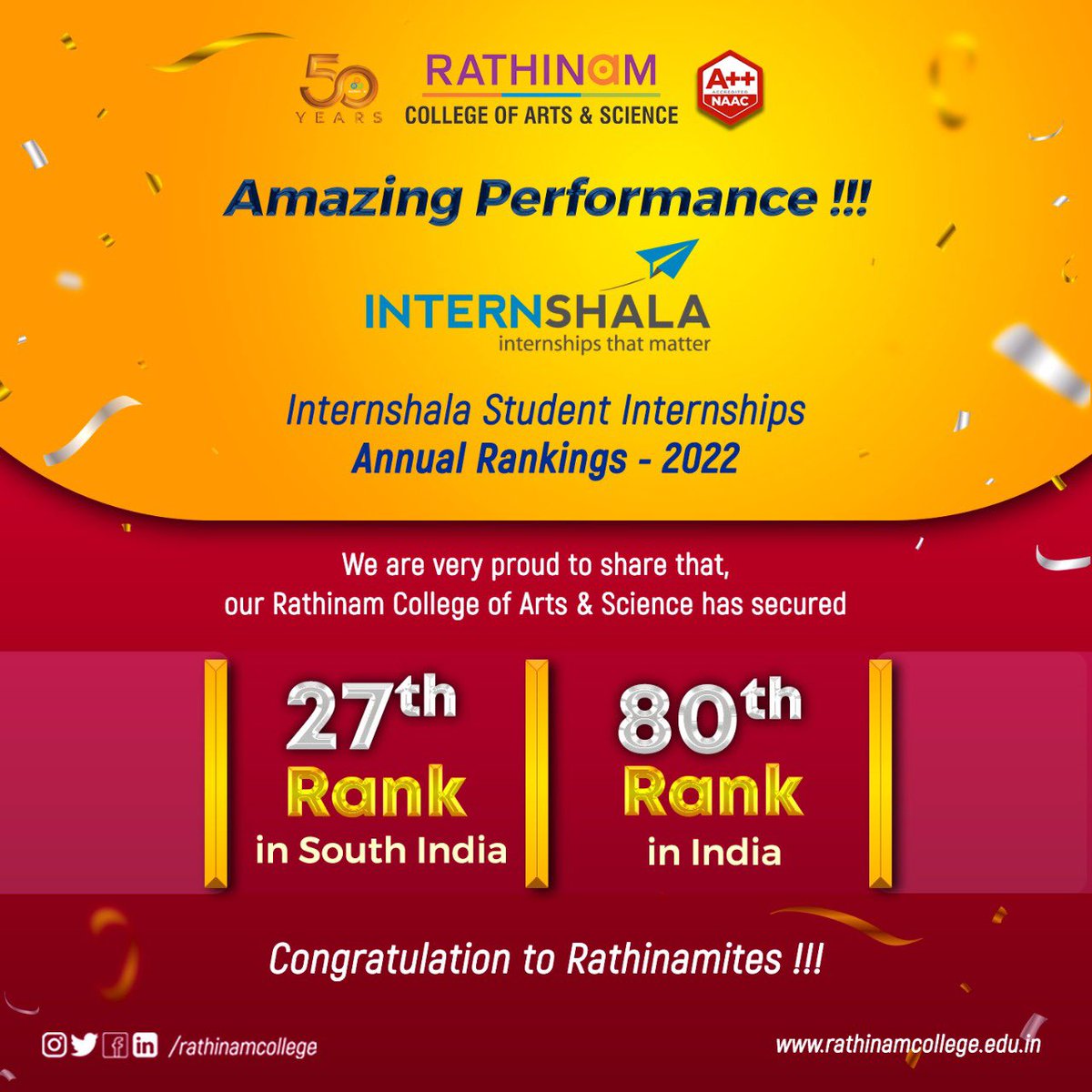 Manickam_reach's tweet photo. Congratulations to ALL my dear and great students of Rathinam College of Arts &amp; Science !!!#AICTE #moe #ugc https://t.co/GQnz3DEw3R